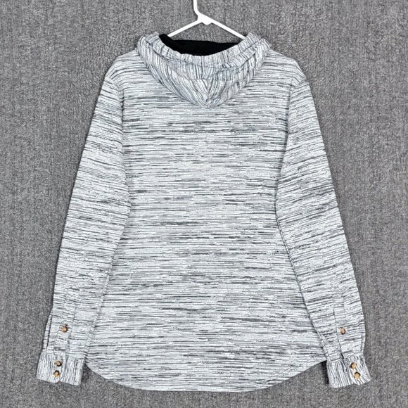 Beautiful Giant Hoodie Mens Large Heather Black Gray Pullover Sweatshirt - Picture 7 of 12